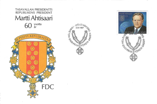 FDC 1997 PRESIDENTTI MARTTI AHTISAARI 60 VUOTTA