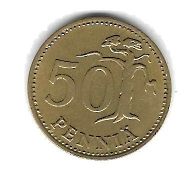 1967 50 PENNIÄ KOLIKKO KÄYTETTY