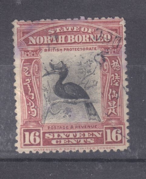 Pohjois Borneo 1909 16 merkki leimattuna.
