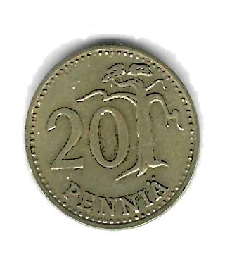 1966 20 PENNIÄ KOLIKKO KÄYTETTY