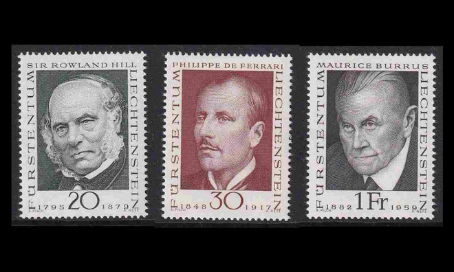 Liechtenstein 503-5 ** Filatelian pioneereja (1968)
