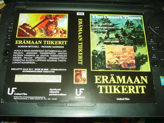 Vhs kansipaperi Fix -  ERÄMAAN TIIKERIT - The Desert Tigers