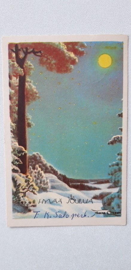 Anders Olsson joulukortti 222/10, kulkenut maisemakortti