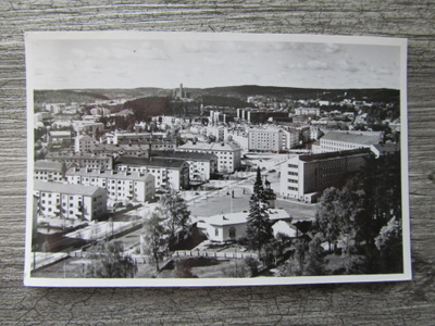 JYVÄSKYLÄ.....näkymä hiihtomäeltä, vanha kortti.