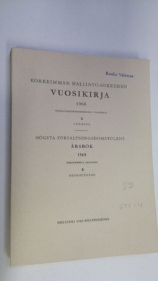 Korkeimman hallinto-oikeuden vuosikirja 1968 B, Verotus