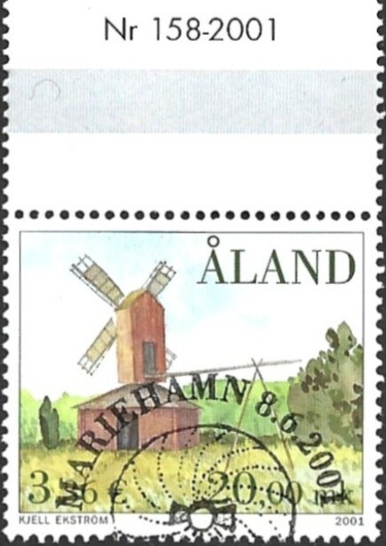 Ål 2001 Tuulimyllyt 20,00 mk välilöpari numero EPL LaPe 194