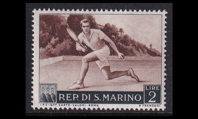 San Marino 494 ** Urheilu 2 L tennis (1953)