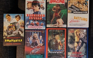 Seitsemän vuokrakasettia Vhs fix