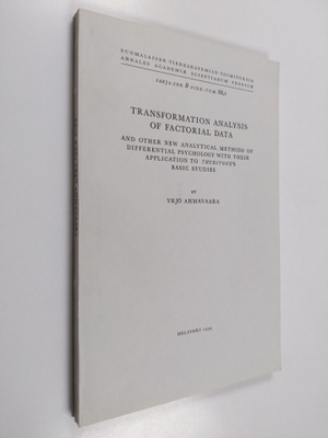 Yrjö Ahmavaara : Transformation analysis of factorial dat...