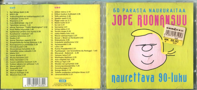 JOPE RUONANSUU . 2 CD-LEVYÄ . 60 PARASTA NAURURAITAA