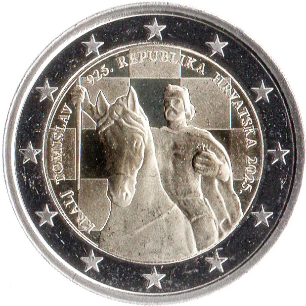 ** KROATIA 2€ 2025 King Tomislav pillerissä **