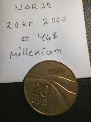 Norja 20 kr 2000, millenium km#468