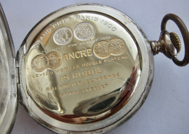 Zenith Grand Prix Paris 1900 Hopeaa Kullattu Välikansi UPEA