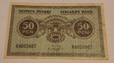 50 penniä 1918.