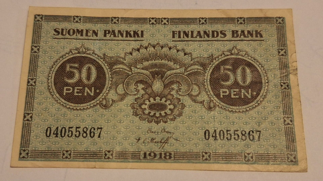 50 penniä 1918.