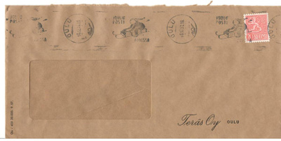 Oulu,  v. 1957  firmakuori kotiseutukeräilijälle