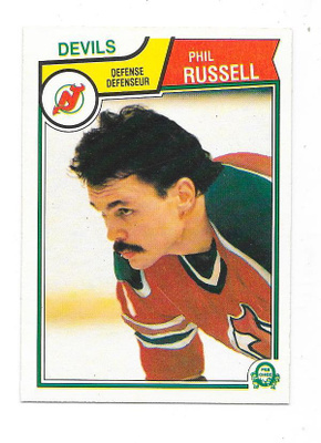 1983-84 OPC #237 Phil Russell New Jersey Devils gooni