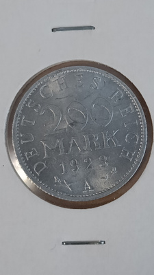 Saksa 1923 A 200mk alumiini