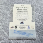 Bowen Byram 2020-21 Clear Cut Exquisite Rookie Auto - pikkukuva 2