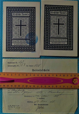 Dokumentti v. 1928 avioliiton solmiminen Kristitty Jeesus