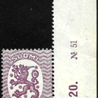 1917 M-17 Saarinen 40 p himmeänlila ** LaPe 72 b A TIL N:o - pikkukuva 2