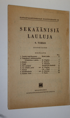 Sekaäänisiä lauluja 9.vihko