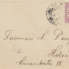 1920 2X40p lila merkeillä kirje Karkusta Postijunalla-Hki:n - pikkukuva 1