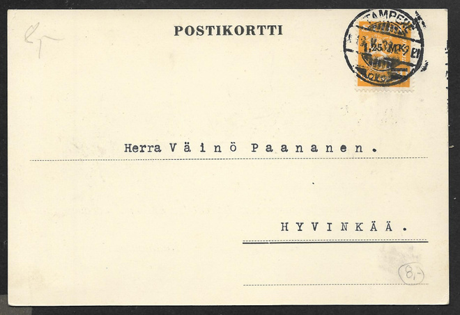 Postilähetys - Yl.m. 1,25/0,50mk (LAPE 171 I) Tre 13.5.1932
