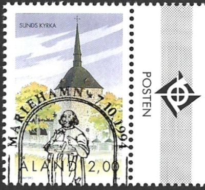 Ål 1994 Sundin kirkko 2,00 mk välilöpari logo EPL LaPe 091