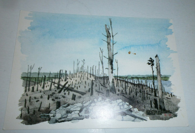 Jatkosota, Vuosalmi, Äyräpään harjanne, väripiirrospk, ei p.