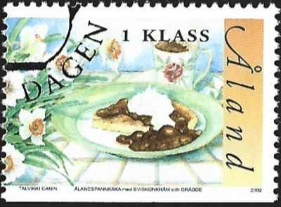 Åland 2002 ÅV 10 Ahvenanm ruokia  1. lk  EP leima LaPe 205