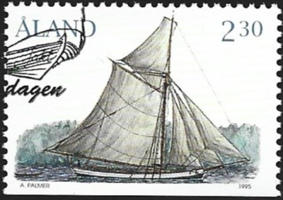 Åland 1995 ÅV 3 Rahtiveneet Jahti 2,30 mk EP leima LaPe 099