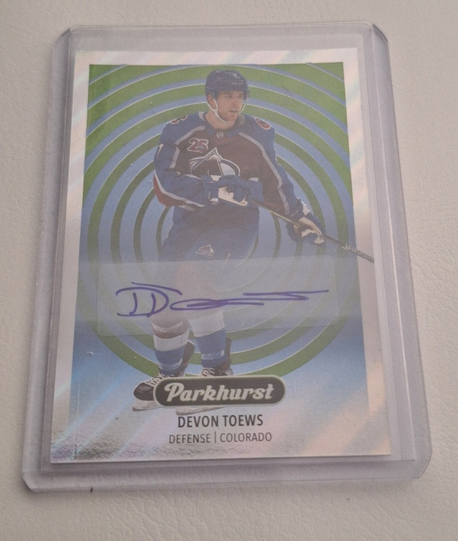 2021-22 Parkhurst Parkies Blue Autographs PK-3 Devon Toews