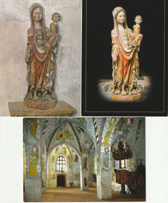 Hattula kirkon sisäkuvia, mm Neitsyt Maria 5 eril.