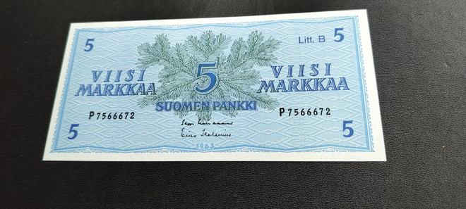 5 mk 1963 Litt.B, LIN-Hes, P-sarjaa, KL 9-10
