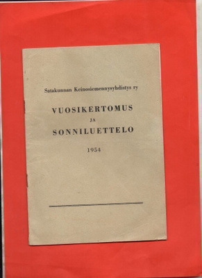 VUOSIKERTOMUS JA SONNILUETTELO 1954