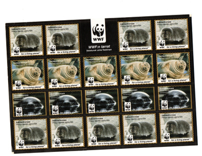 J.Taskinen °°Saimaannorppa°° WWF -Luonto-Tarrat /(20kpl)
