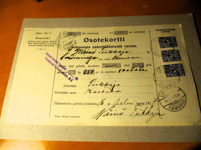 1917 Kestilä sens  osoitekortti Liminkaan