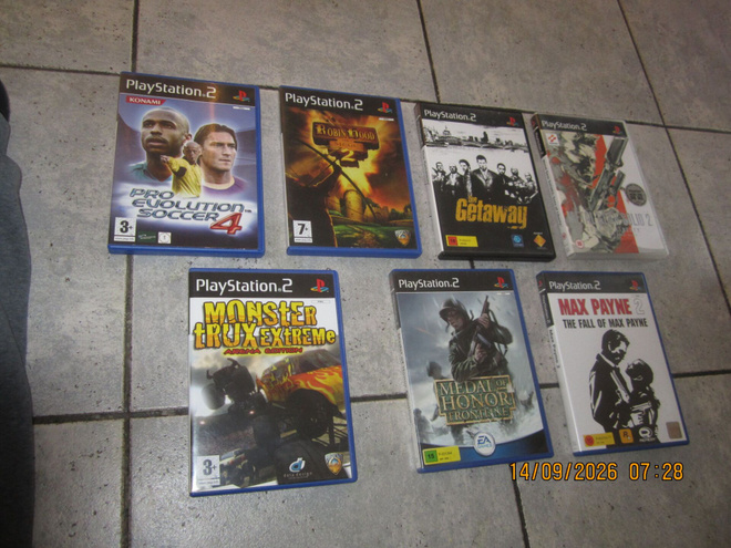 PS2 pelipaketti (7 peliä) –Mm. Metal Gear Solid 2, Max Payne