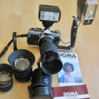 VANHA Kamera Olympus OM-1 3 Objektiivia 2 Salamaa ym - pikkukuva 1