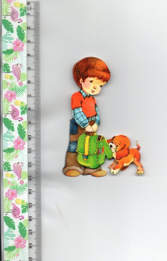 3D KORTTIKUVA °°POIKA & KOIRANPENTU°° /(35)