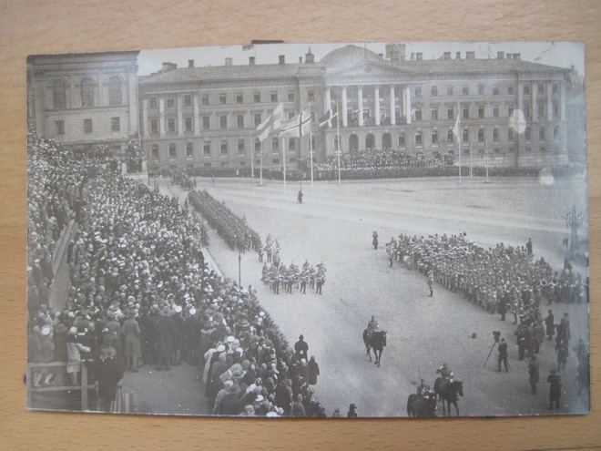 VANHA Valokuva Helsinki Paraati 1919 Postikorttikoko