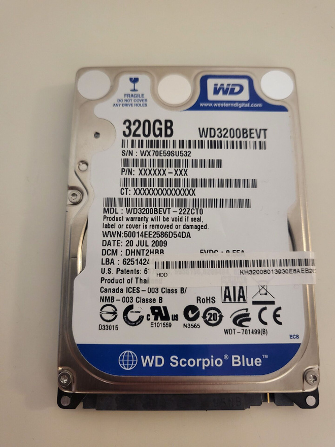 WD 320GB 2,5" sata kovalevy