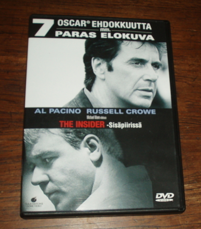 Sisäpiirissä -trilleri DVD 7 oscar ehdokkuutta