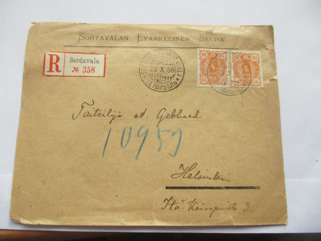 1900 Sortavala R liikekuori taiteilija Albert Gebhardille