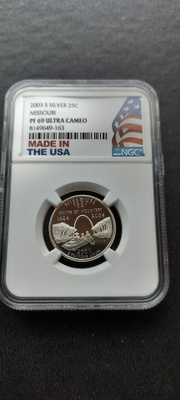 USA 2003-S, State Quarter, Missouri , hopeaa, Proof, NGC