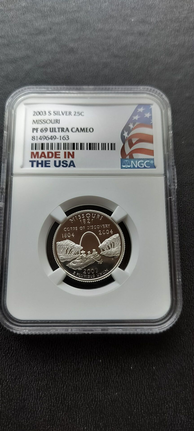 USA 2003-S, State Quarter, Missouri , hopeaa, Proof, NGC