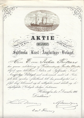 OKK 1866 Sydfinska Kust Ångfartygs Bolaget, Helsingfors