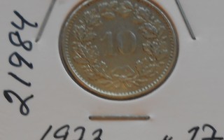 SVEITSI  10 Rappen  v. 1973  KM#27  Circ