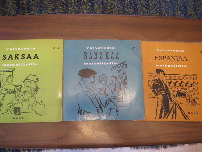 Kolme vintage kielilevyä 1960-luku